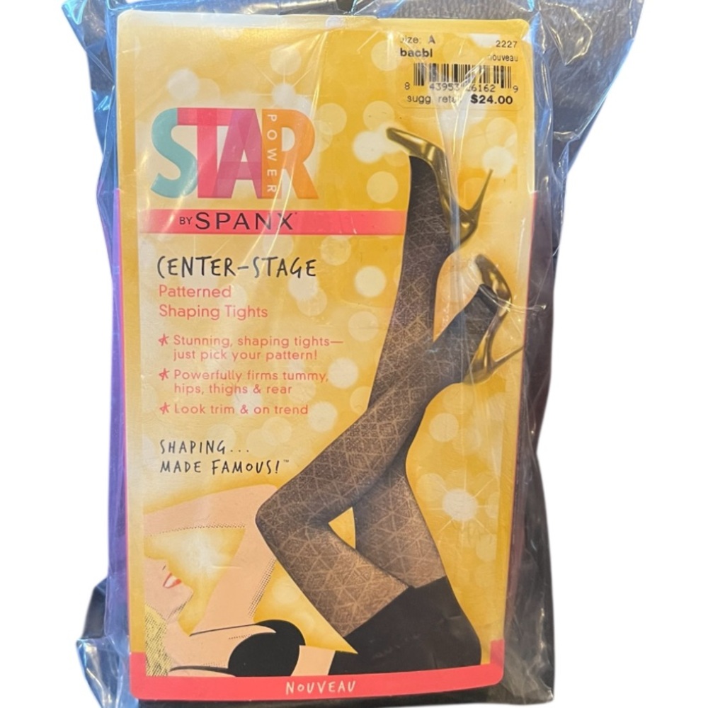 Star Spanx Center Stage Patterned Nouveau Shaping‎ Tights Size A 4'10" - 5'5"